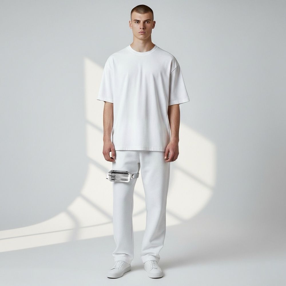 Off-White c/o Virgil Abloh Leg Pouch/Belt Bag Silver Chrome Metallic Arrow Logo